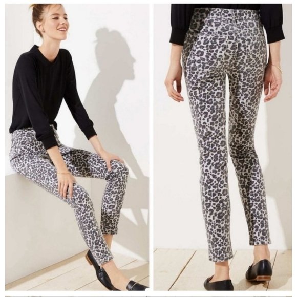 LOFT Curvy Skinny Jeans Pants Leopard Print 6 32/14 - Picture 2 of 8